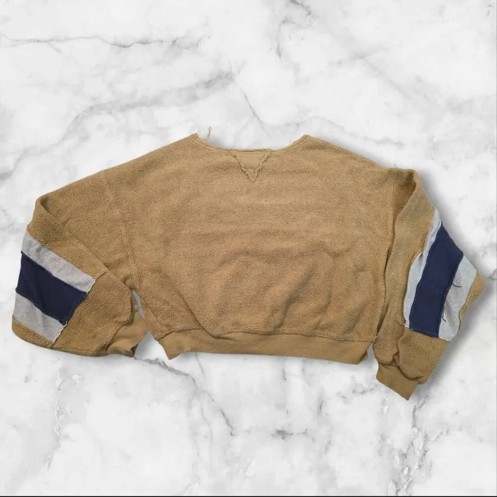 We The Free Striped Terry Crop Sweatshirt Size XS